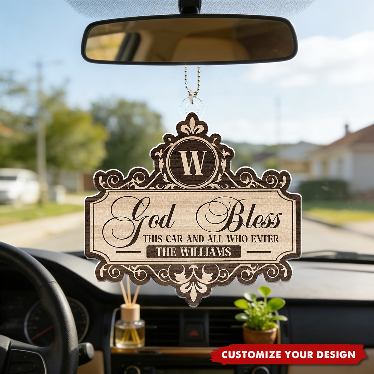 God Bless This Car And All Who Enter - Personalized Hang Car Ornament