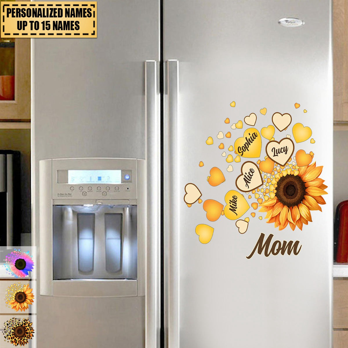 Grandma Mom Kids Sunflower - Gift For Mother, Grandmother - Personalized Sticker Decal