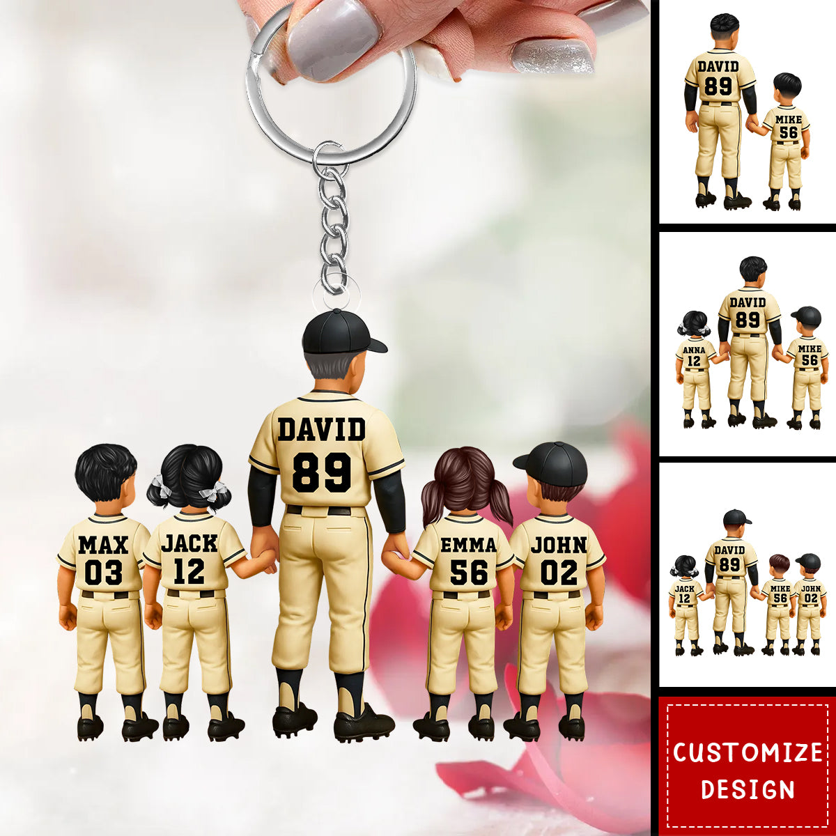 We Caught the Best Dad Baseball-Personalized Acrylic Keychain-Father's Day Gift
