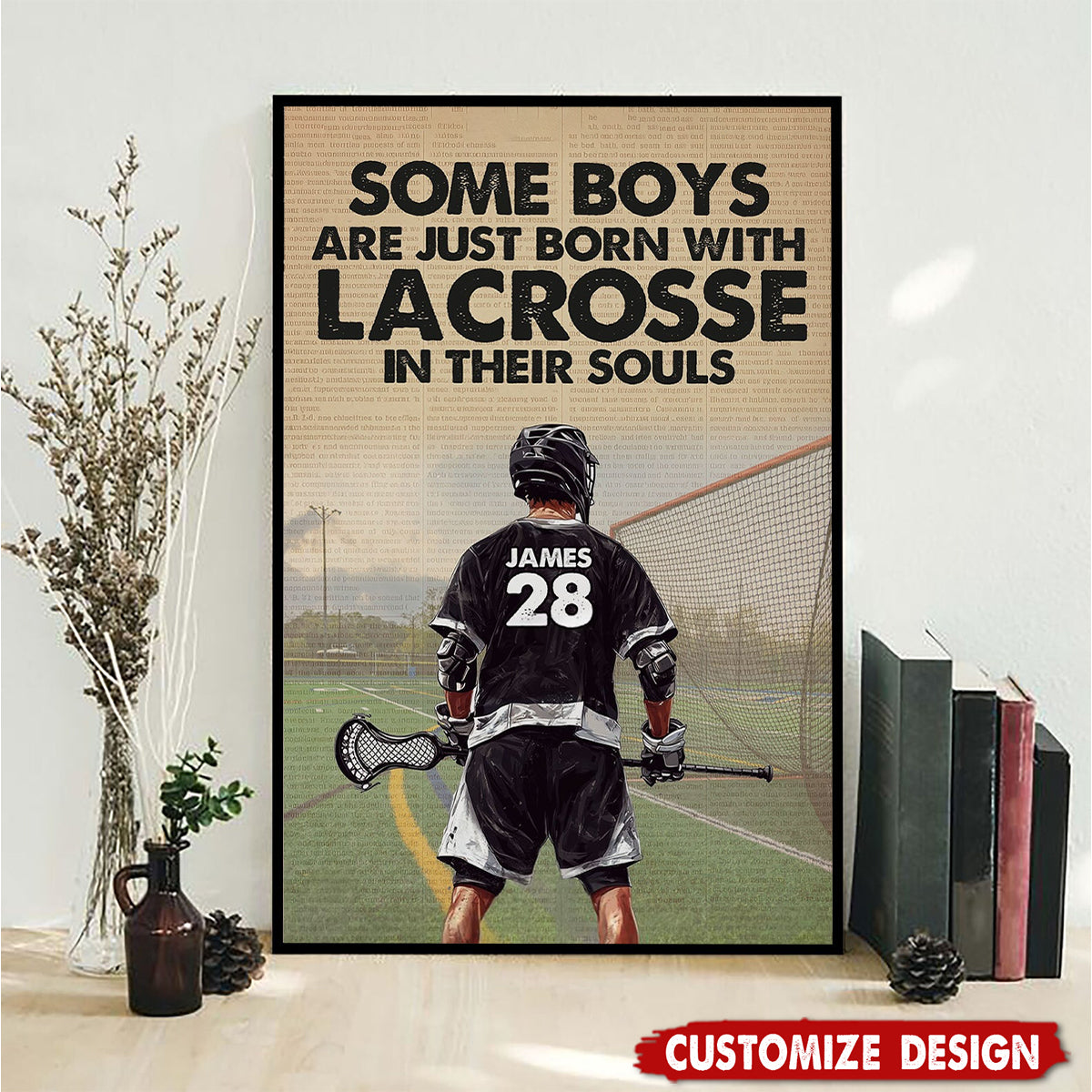 Some Boys Are Just Born With Lacrosse In Their Souls-Personalized Lacrosse Boy Poster