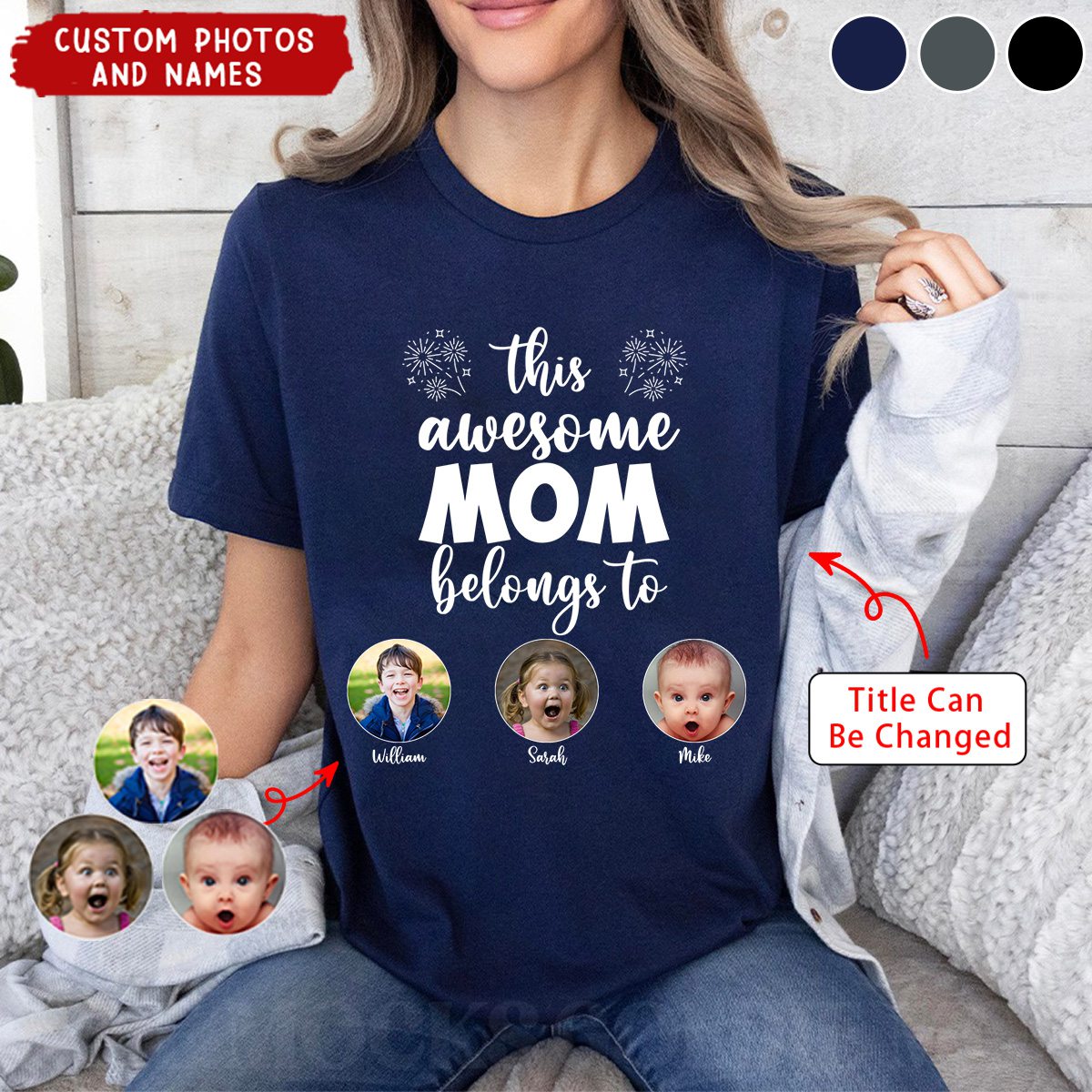 This Awesome Grandpa/Grandma/Dad/Mom Belongs To - Personalized Unisex T-shirt