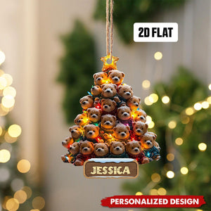 Personalized Teddy Bear Ornament-Holiday Gift for Kids-2024 New Release