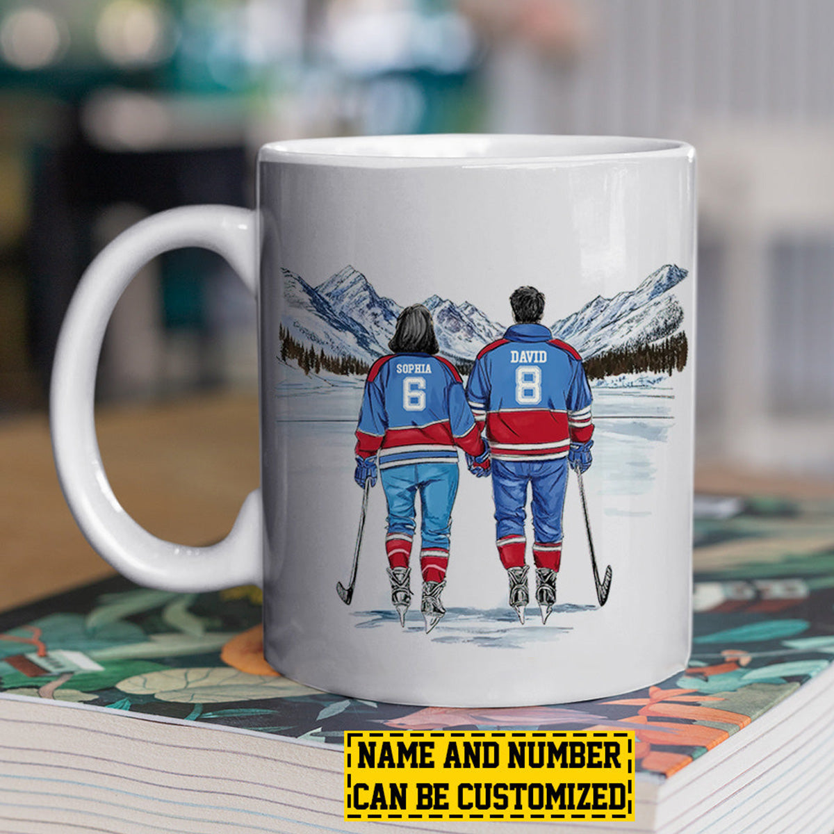 Hockey Partners For Life-Personalized Hockey Couple Mug-Gift For Hockey-Loving Couple