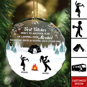 Camping Keep Each Other Sane Friends - Personalized Circle Ornament - 2024 New Release