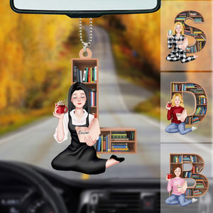 Just A Girl Who Loves Books, Personalize Car Ornament, Gifts For Book Lover