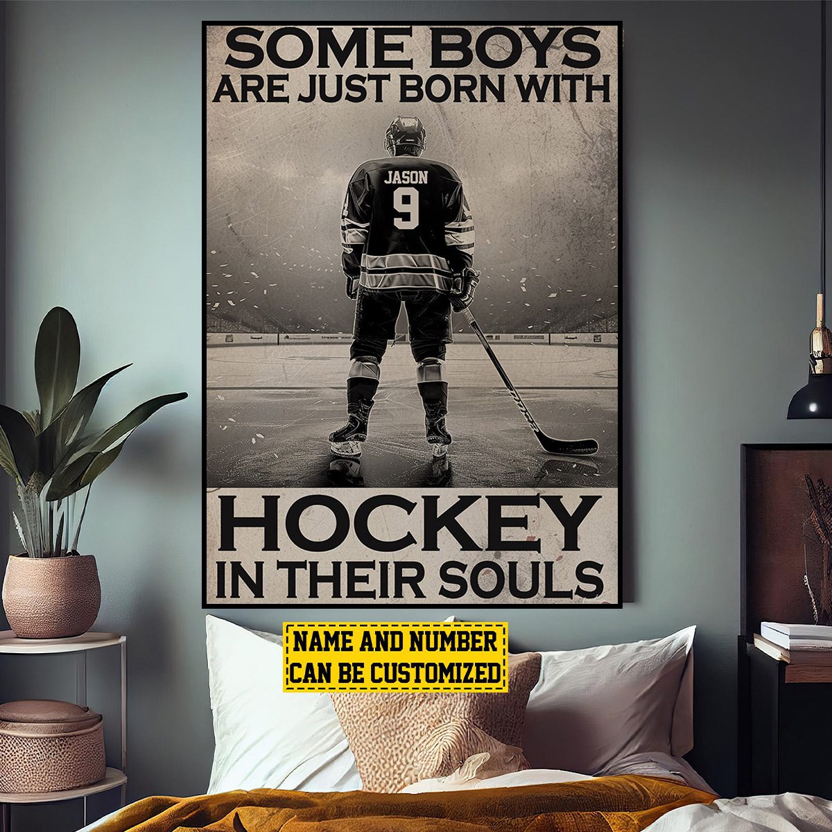 Some Boys Are Just Born With Personalized Hockey Poster-Gift For Hockey Lovers