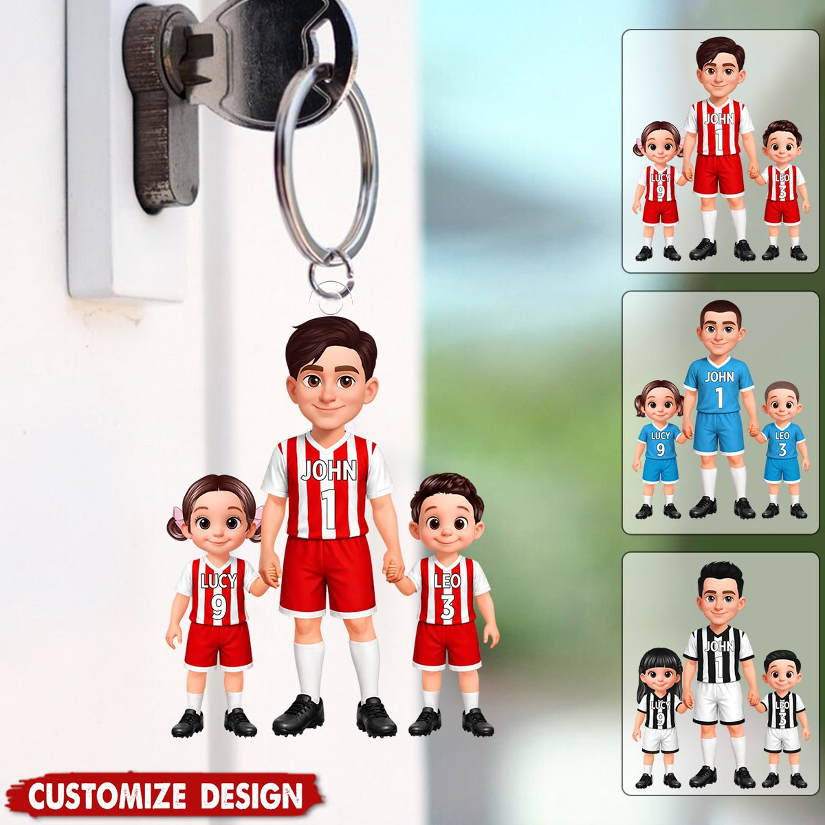 Personalized Soccer Dad Keychain - Gift For Soccer Lovers