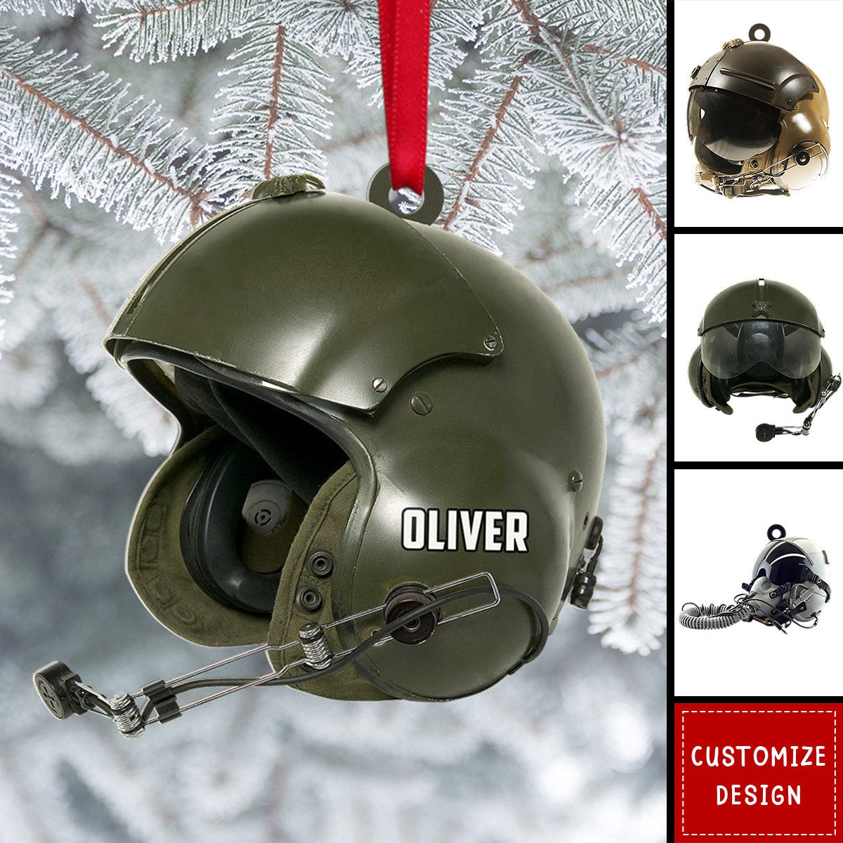 2024 New Release Personalized Military Flight Helmet Ornament