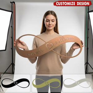 Personalized Infinity Heart Metal Wall Art: Couple Names & Date