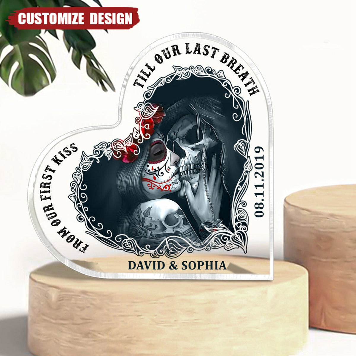 It's You And Me - Personalized Heart Shaped Acrylic Plaque/LED Light