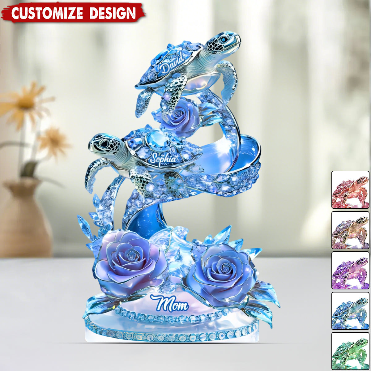 We Love You Gift For Mom, Grandma - Personalized Mother Shaped Acrylic Plaque