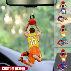 Personalized  Name, Number & Appearance - Acrylic Christmas / Car Oranment - Gift for Basketball Lovers