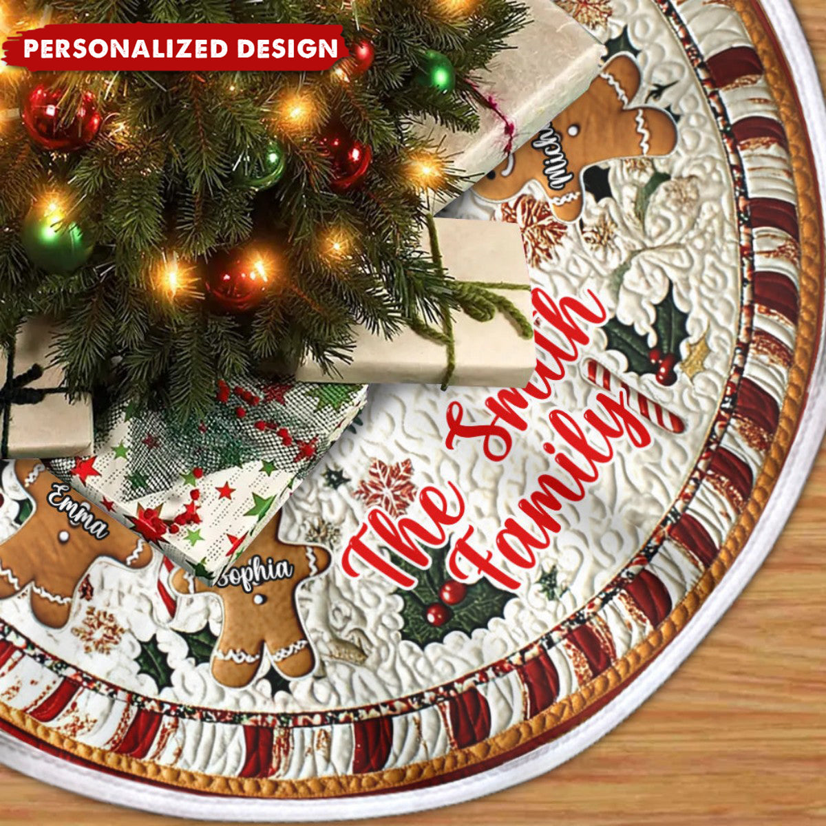 The Gingerbread Crew - Personalized Family Tree Skirt