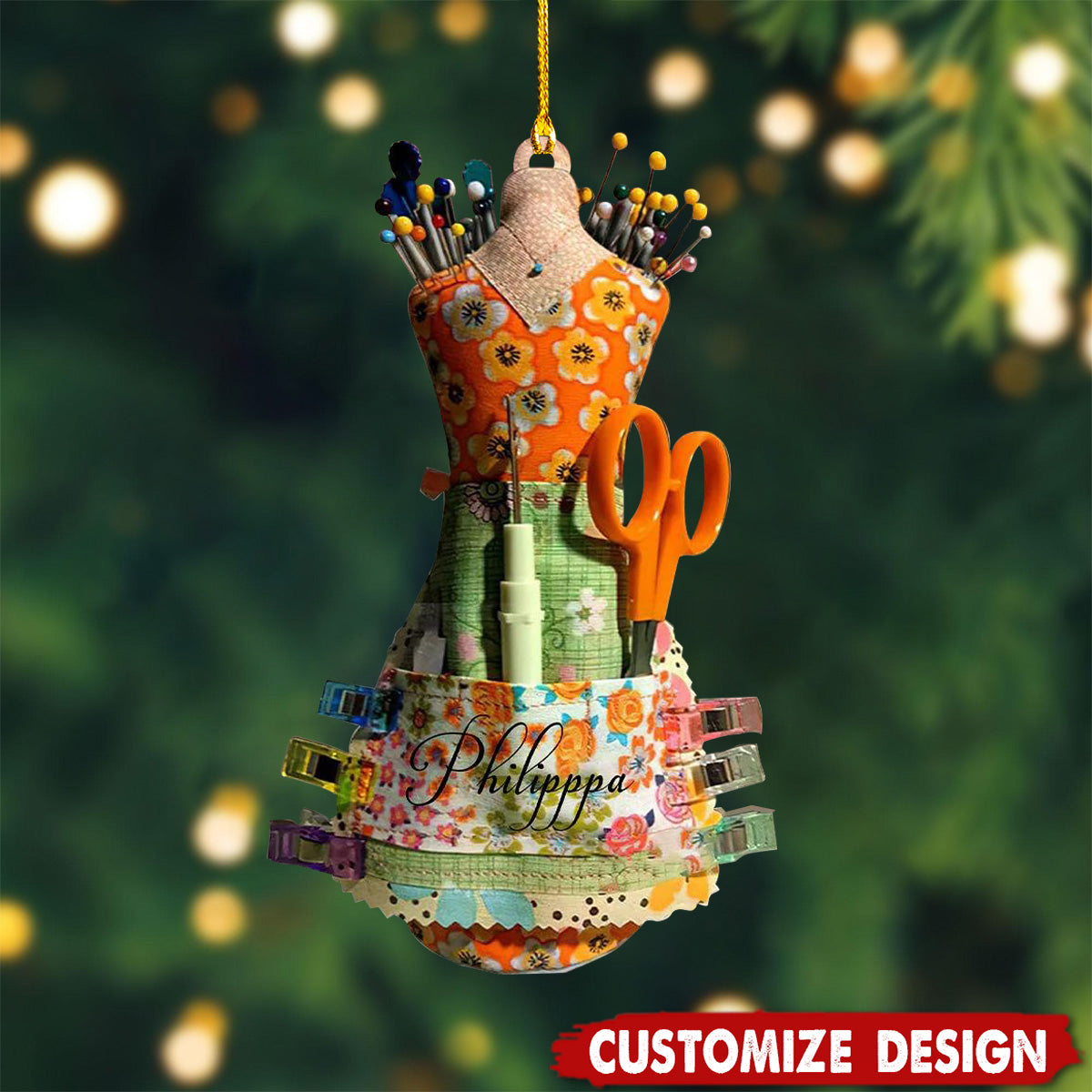 Personalized Sewing Dressform Christmas Ornament-Gift for Sewists and Crafters-2024 New Release