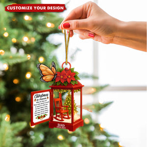 Christmas In Heaven Memorial Bird - Personalized Custom Lantern Shaped Acrylic Ornament
