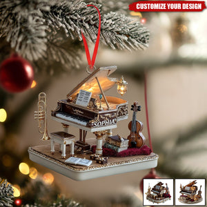 Personalized Classical Instrument Music Room Christmas Ornament - Gift For Music Lovers