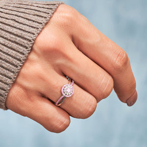 Raise Awareness Of Breast Cancer Keep Going - Pink Circle Ring