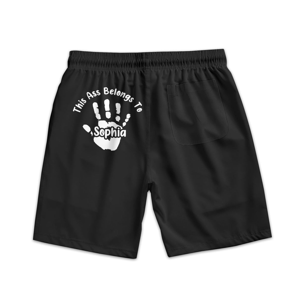 This A$$ Belongs To - Personalized Men's Beach Shorts - Naughty Gifts For Husband