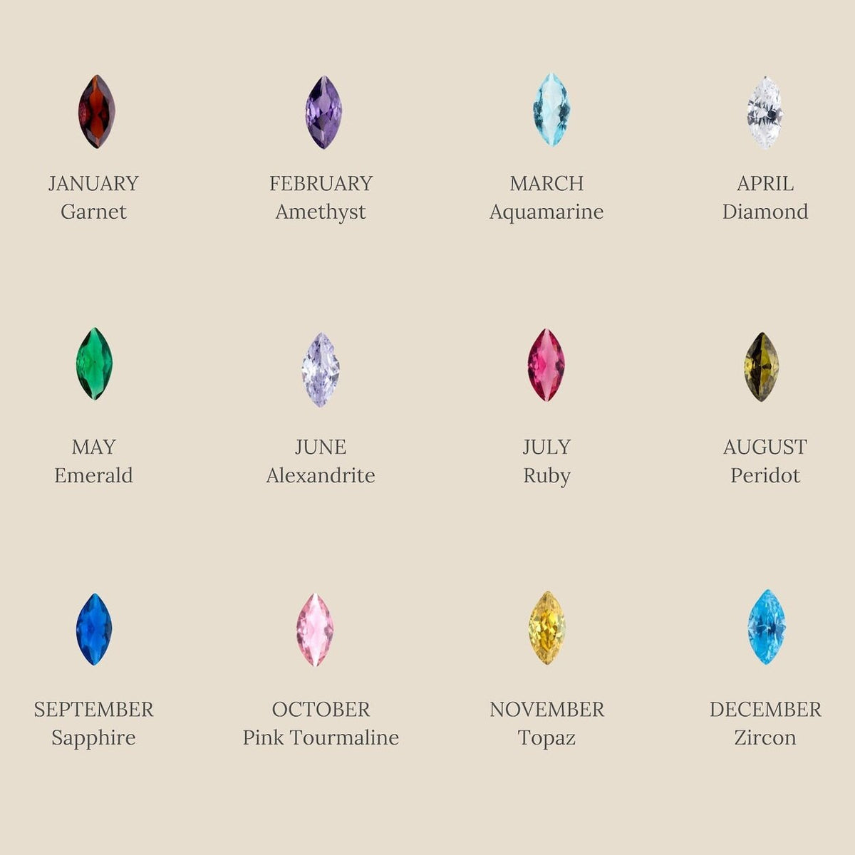 Personalized Leaf Birthstone Necklace - Gift For Mom Grandma