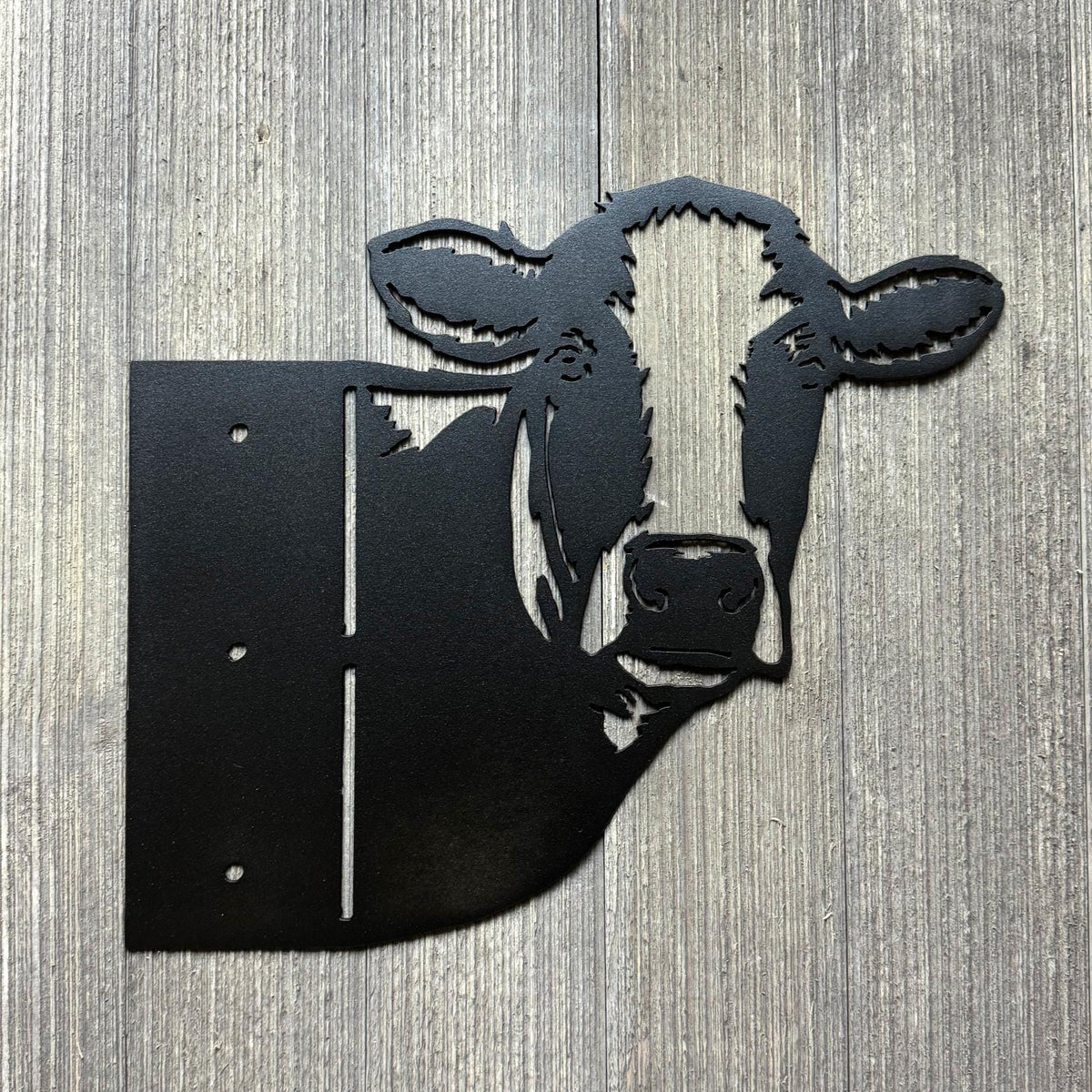 Peek-A-Boo Cow Metal Sign - Versatile Mountable Wall Art