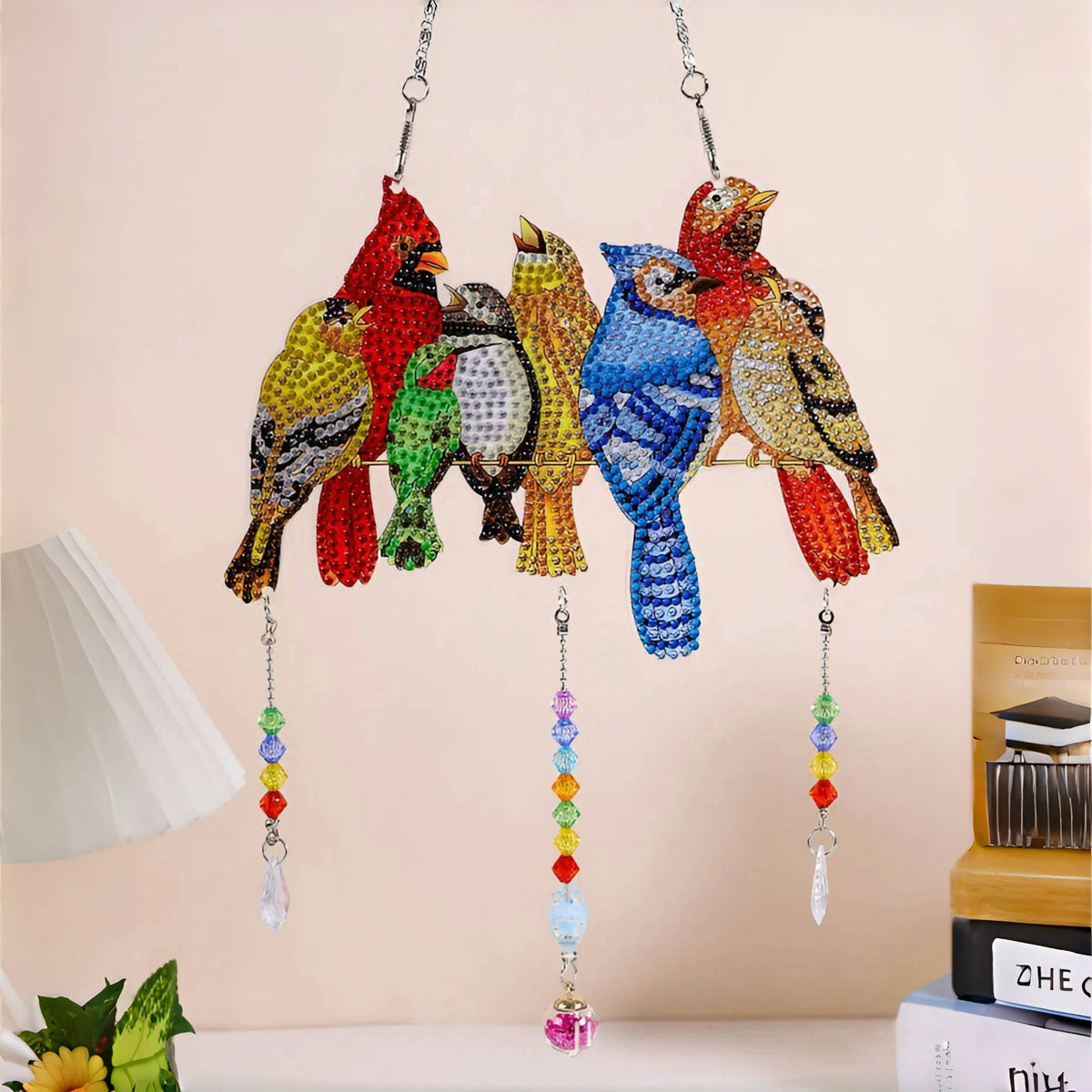 Diamond- Art Hanging Kit - Special Rhinestone 5D Window Ornament - Gift For Bird Lovers