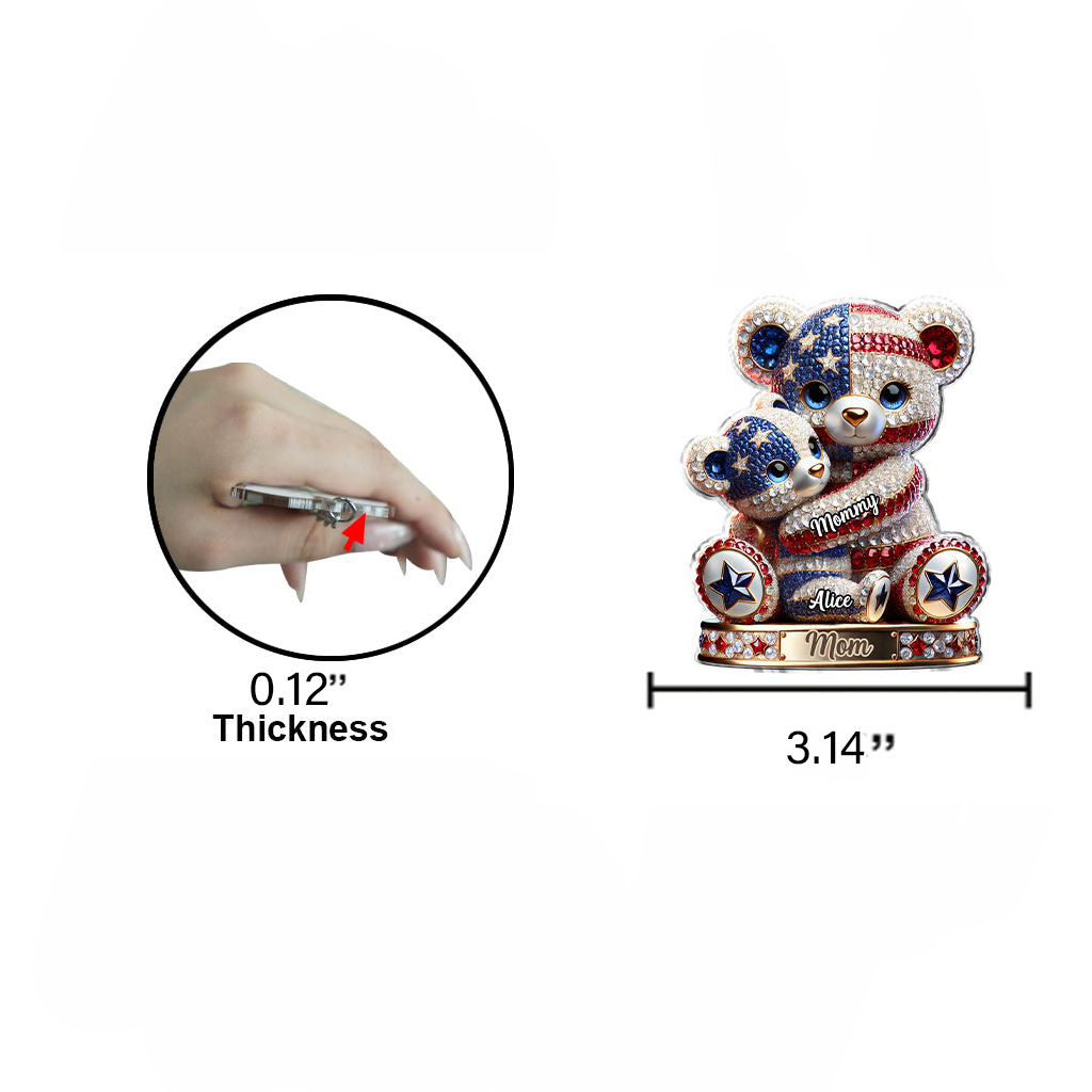 Personalized Mother Transparent Car Ornament - 4th of July Independence Day Gift