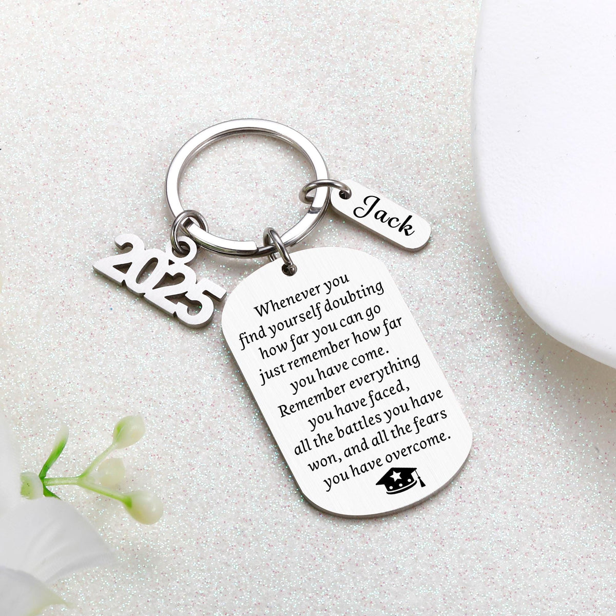 So Proud of You Grad Decor - Personalized Graduation Keychain - Class of 2025 Gifts