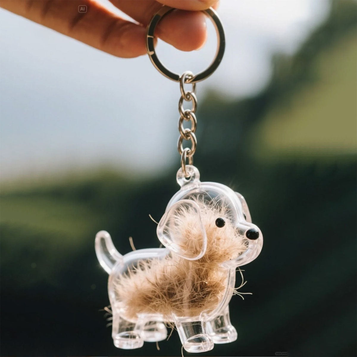 Dog Hair Collector Keychain Charm Memorial Storage Box