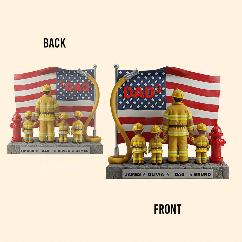 Firefighter Dad - Personalized Firefighter Shaped Acrylic Plaque