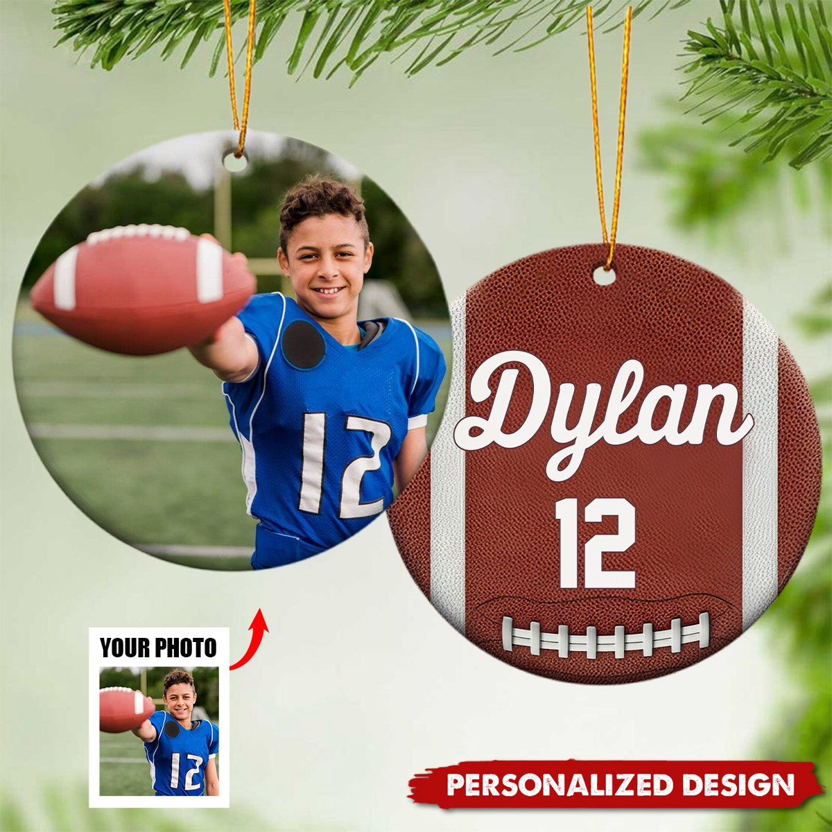 2024 New Release American Football-Personalized Ceramic Photo Ornament-Gift For American Football Lovers
