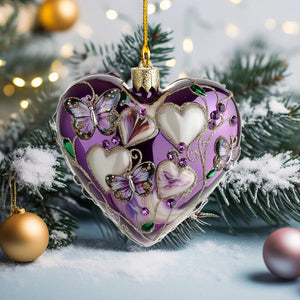 Butterfly Heart Acrylic Christmas Ornament-Gifts For Friends,  Xmas Gift For Her