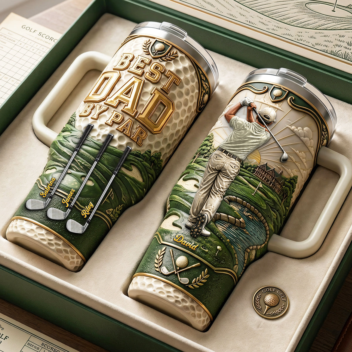 Personalized Best Dad By Par Golf 40oz Tumbler - Gifts For Dad