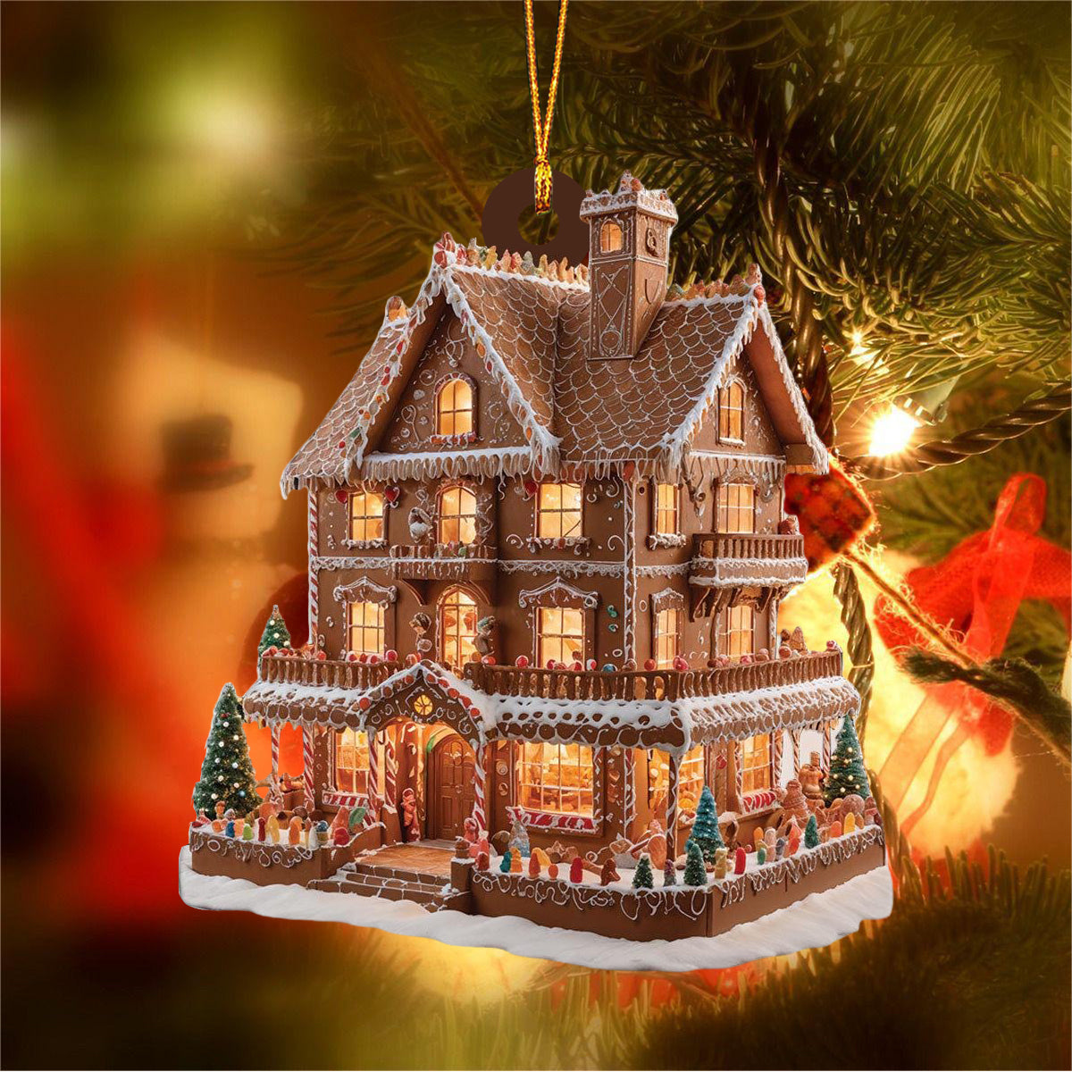 Christmas Houses Gingerbread Ornament-2024 New Release