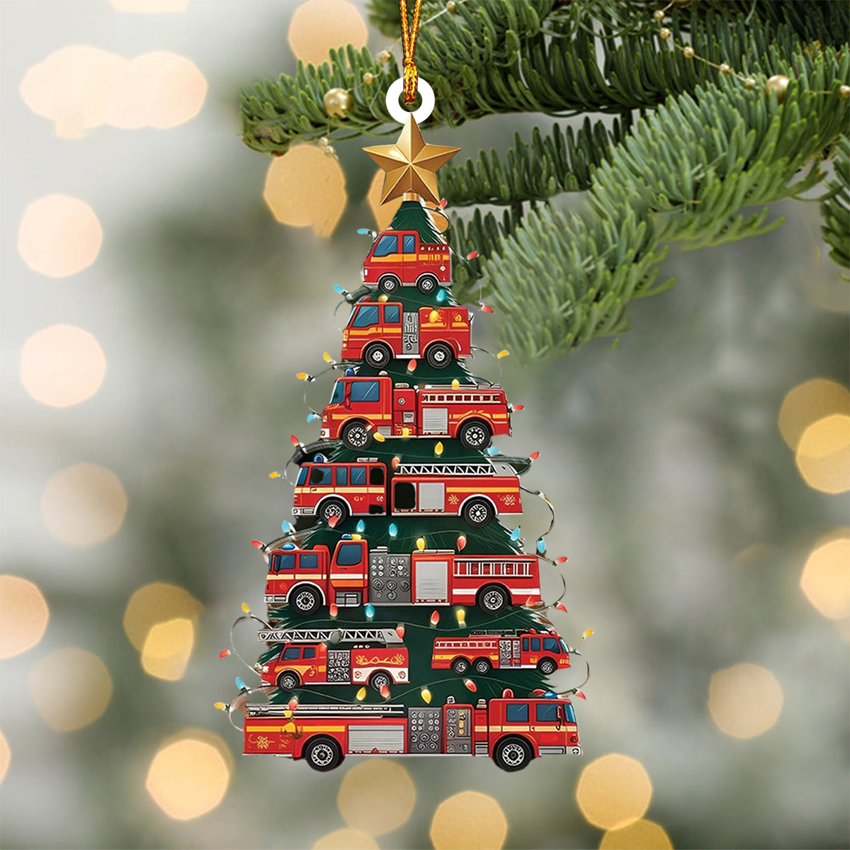 Firefighter Trucks Christmas Tree Ornament-Gift For firefighters-2024 New Release