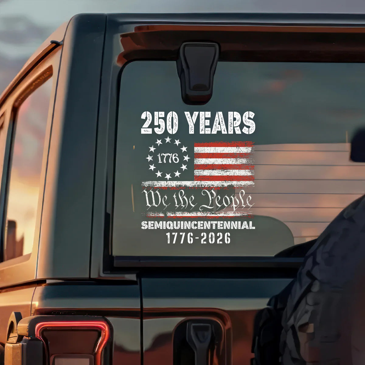 Celebrate Our America 250th Anniversary United States Car Window Decal Sticker