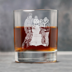 Custom Photo - Personalized Custom Whiskey Glass - Father's Day Gift for Dad, Grandpa