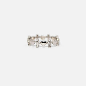For Love - Husband & Wife Heart Cross Ring