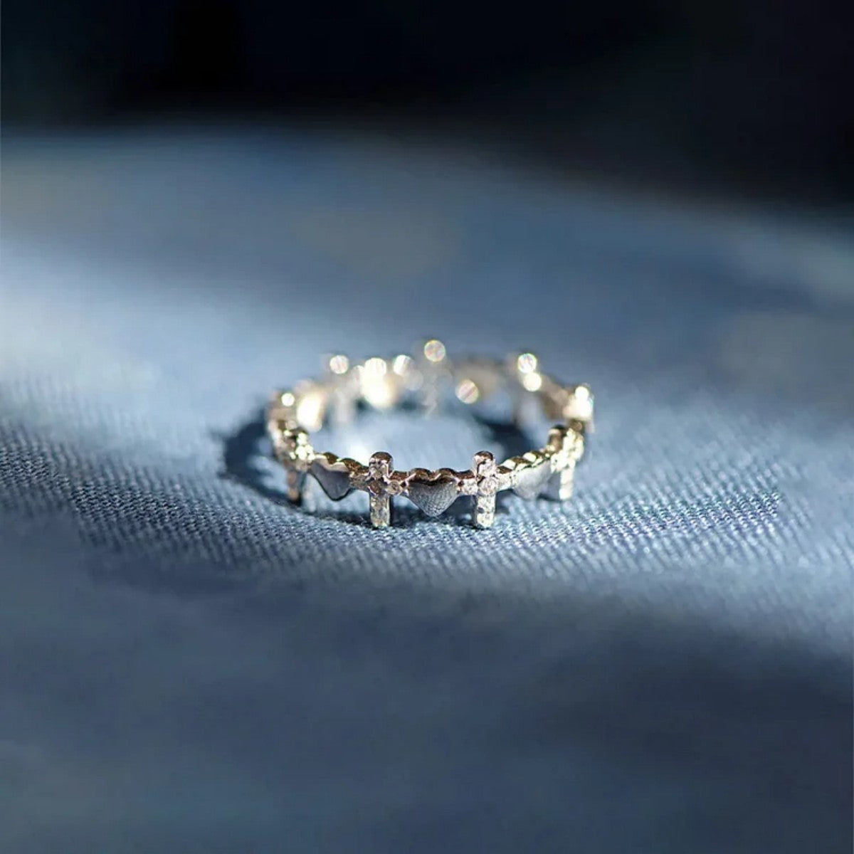 For Love - Husband & Wife Heart Cross Ring