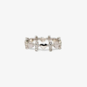 For Love - Husband & Wife Heart Cross Ring
