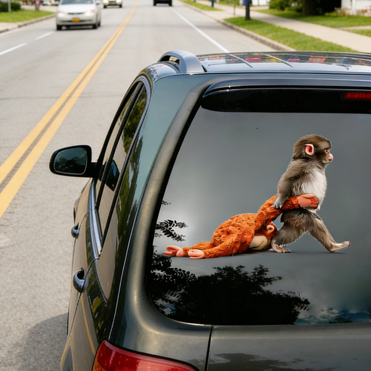Monkey Punch Car Window Decal Sticker