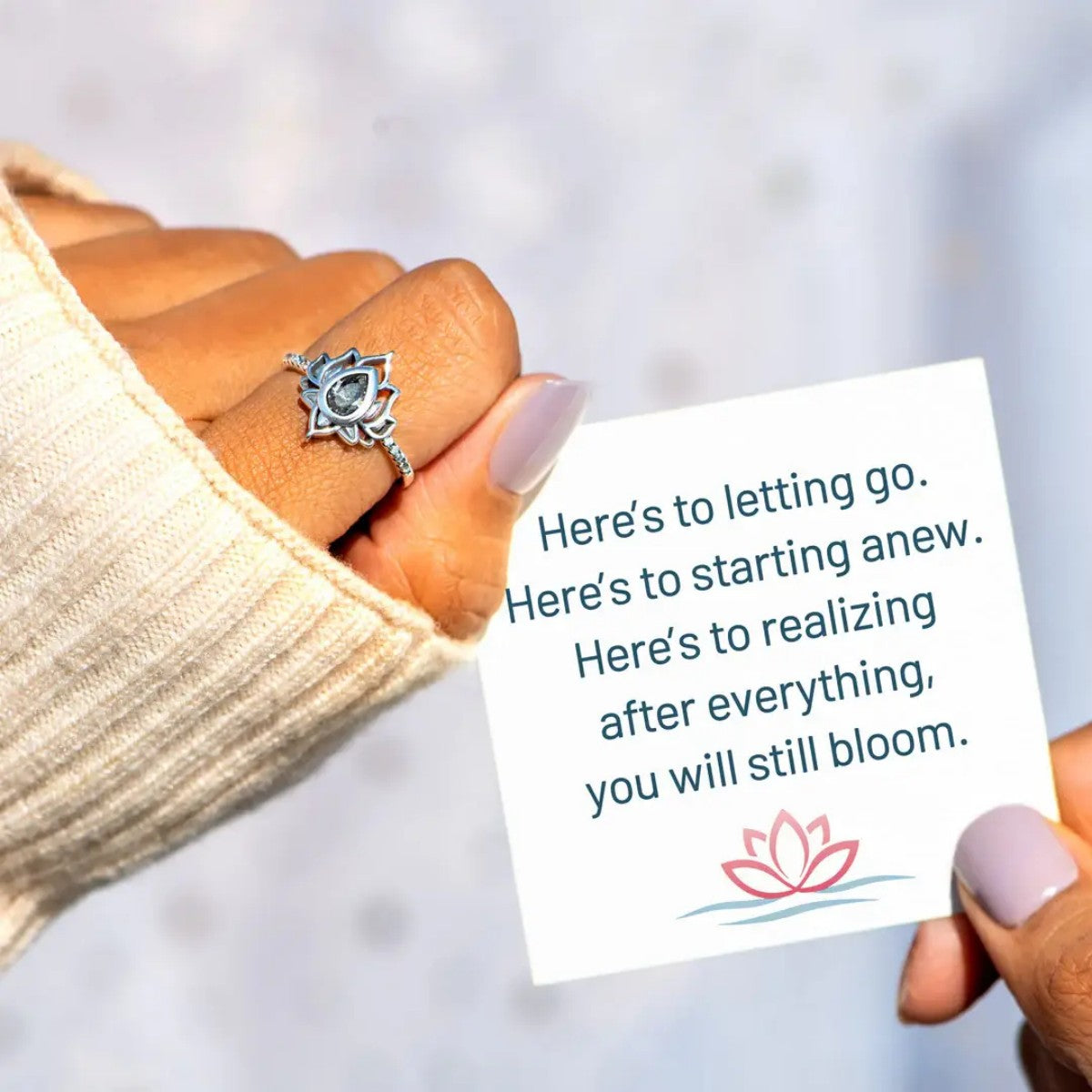 F*ck It and Begin Again Lotus Ring