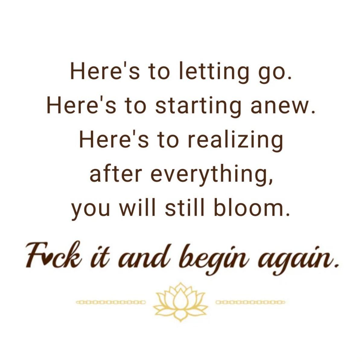 F*ck It and Begin Again Lotus Ring