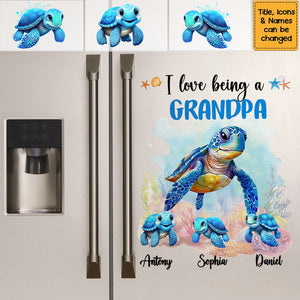 Gift For Grandma I Love Being A Grandma Sea Turtle Ocean Personalized Decal/Sticker
