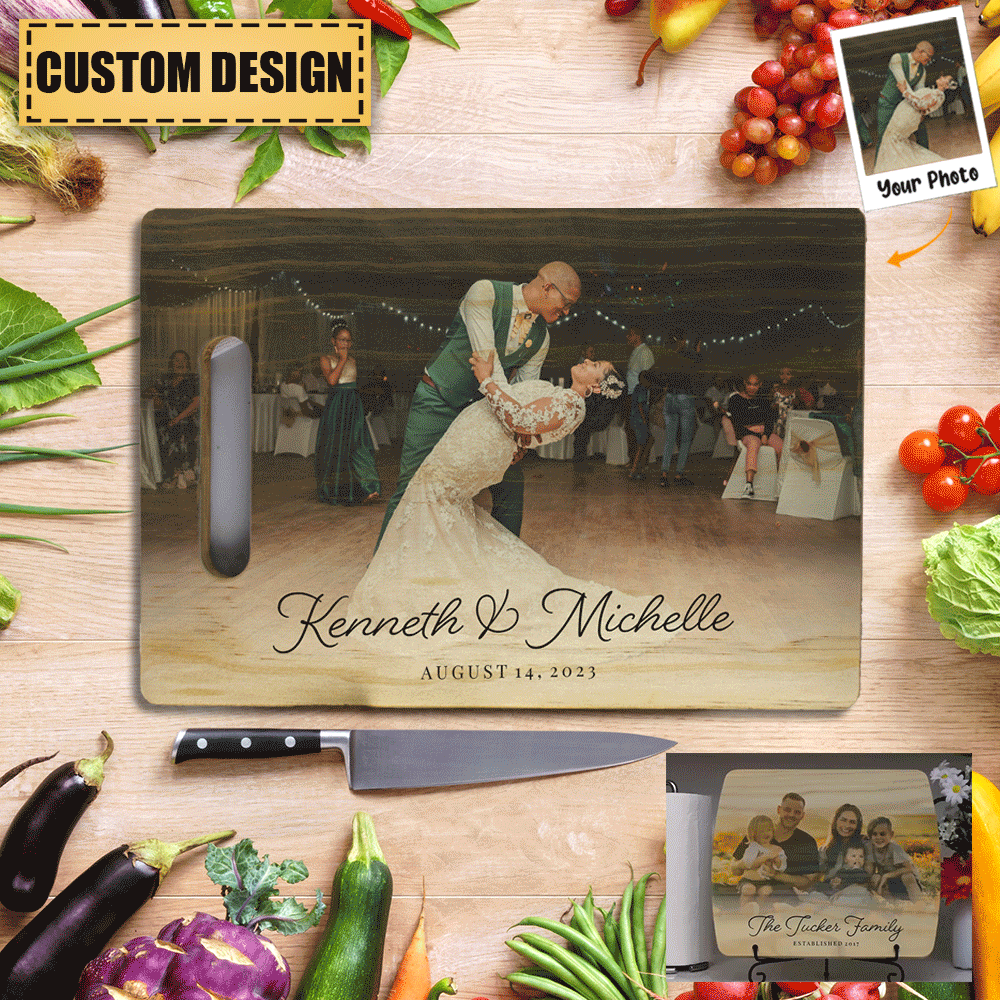 Personalized Cutting Board, Anniversary Gift for Him, Girlfriend Gift, Couple Gifts, Custom Cutting Board, Photo on Wood, Wood Cutting Board