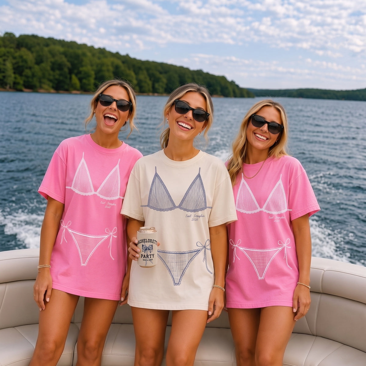 Personalized Girls Trip Double-Sided Bikini T-shirt