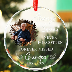 Never Forgetten Forever Missed - Personalized  Glass Memorial Ornament