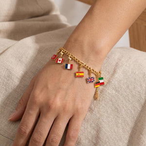 Personalized Country Flag Bracelet - 2026 World Soccer Gift