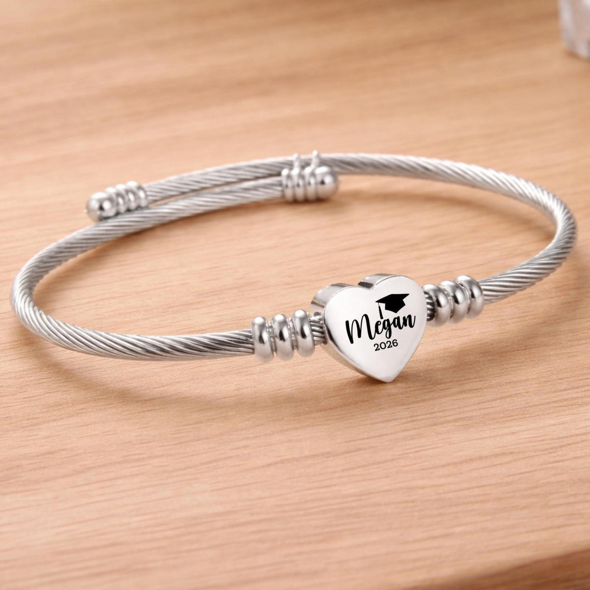 Personalized Graduation Cuff Bracelet, Class of 2026