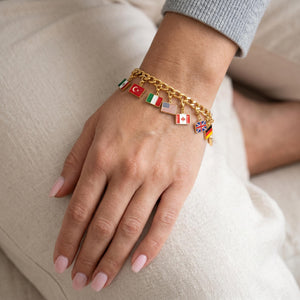 Personalized Country Flag Bracelet - 2026 World Soccer Gift