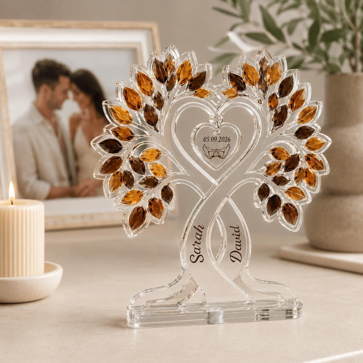 Personalized Acrylic Plaque - Wedding Gift for Couple